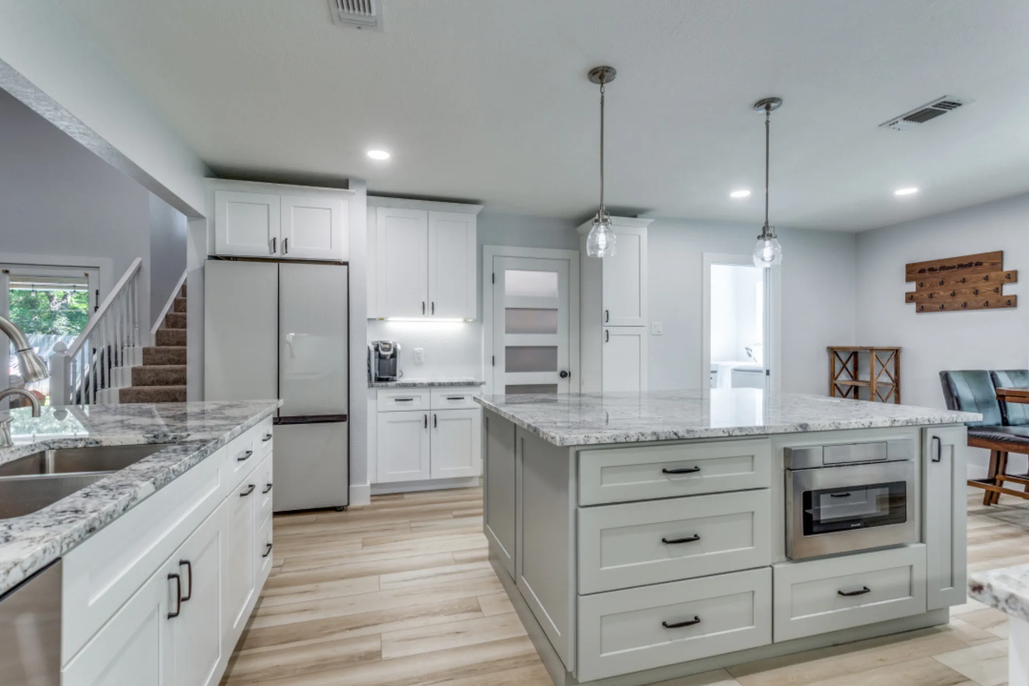 Bright dining area adjacent to the remodeled kitchen